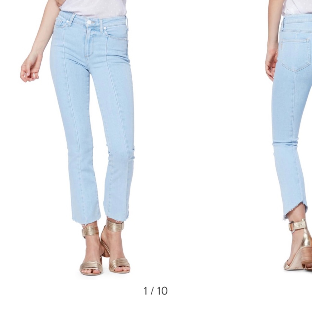 PAIGE Vintage Colette Seamed High Waist Crop Jeans